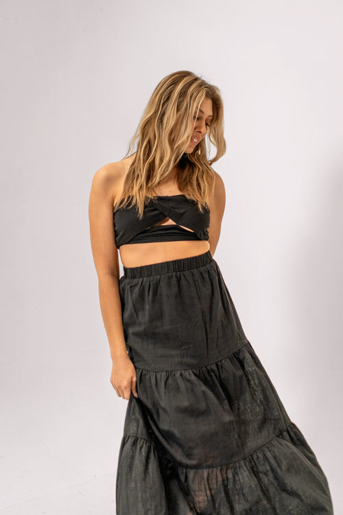 Gigi Black Maxi Set - Skirt Only