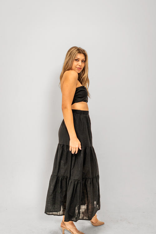 Gigi Black Maxi Set - Skirt Only