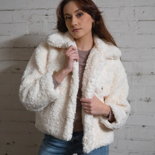 Holly Off White Faux Fur Jacket