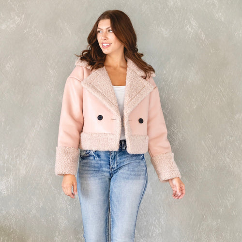 Rose Shearling Leather Coat by Adelyn Rae