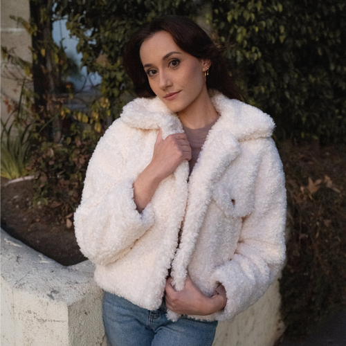 Holly Off White Faux Fur Jacket