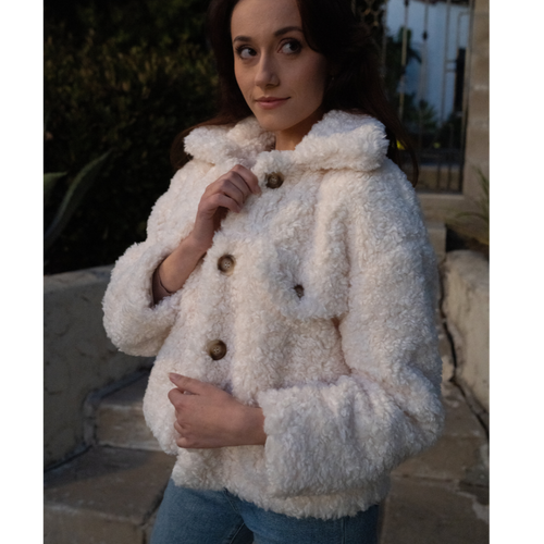 Holly Off White Faux Fur Jacket