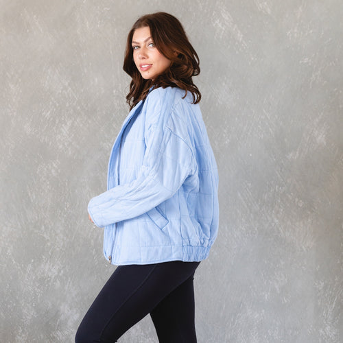 Sky Blue Dixie Quilted Jacket