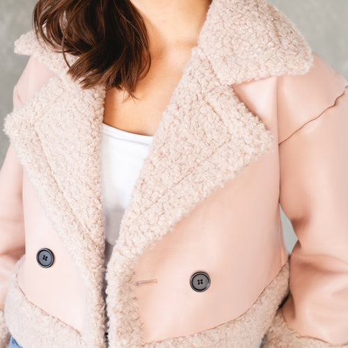 Rose Shearling Leather Coat by Adelyn Rae