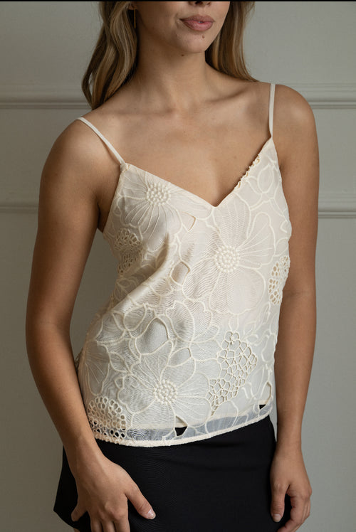 Laval Cream Embroidered Cami by Adelyn Rae