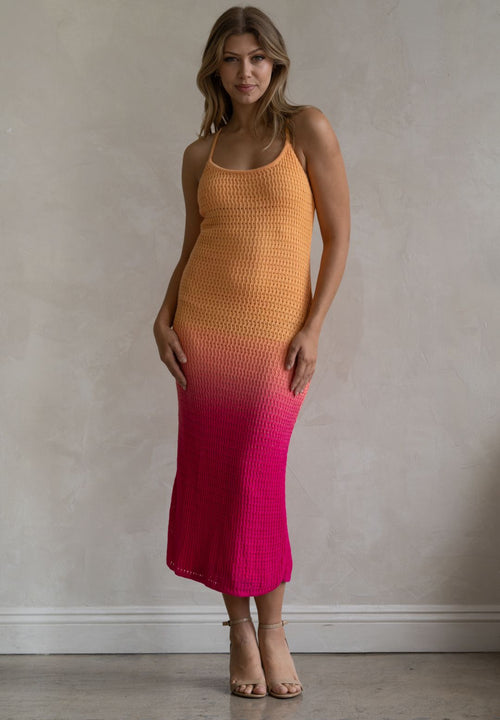 Lorient Orange & Pink Knit Maxi