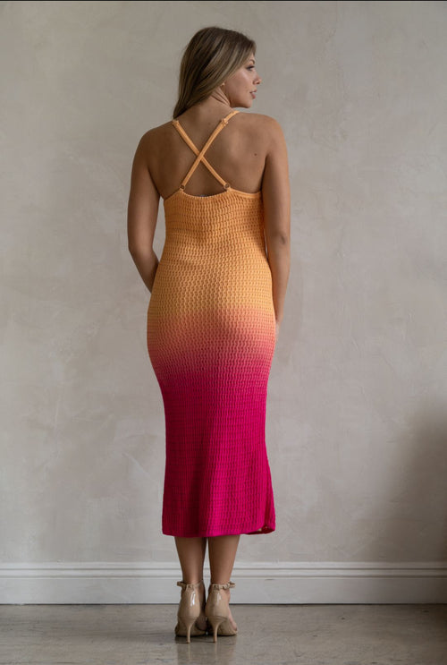 Lorient Orange & Pink Knit Maxi