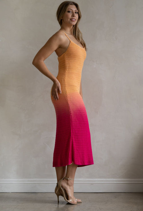 Lorient Orange & Pink Knit Maxi