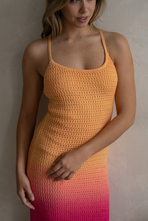 Lorient Orange & Pink Knit Maxi