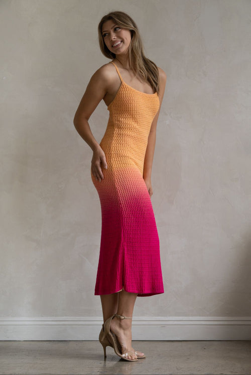 Lorient Orange & Pink Knit Maxi