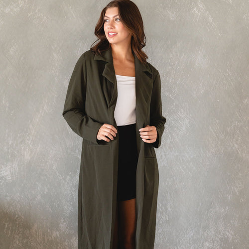 Emory Dark Green Trench Coat