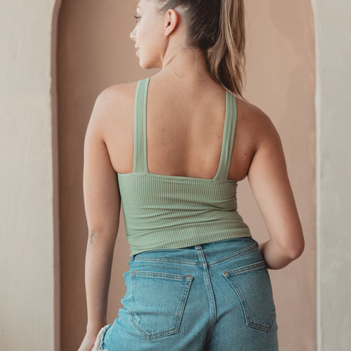 Light Sage Green Stretchy Tank Top