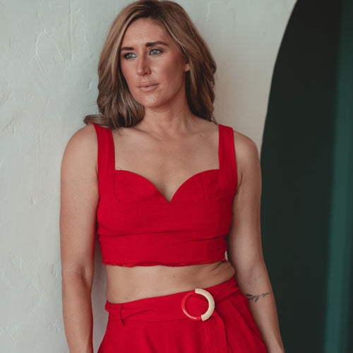 Red Pants Set - TOP ONLY