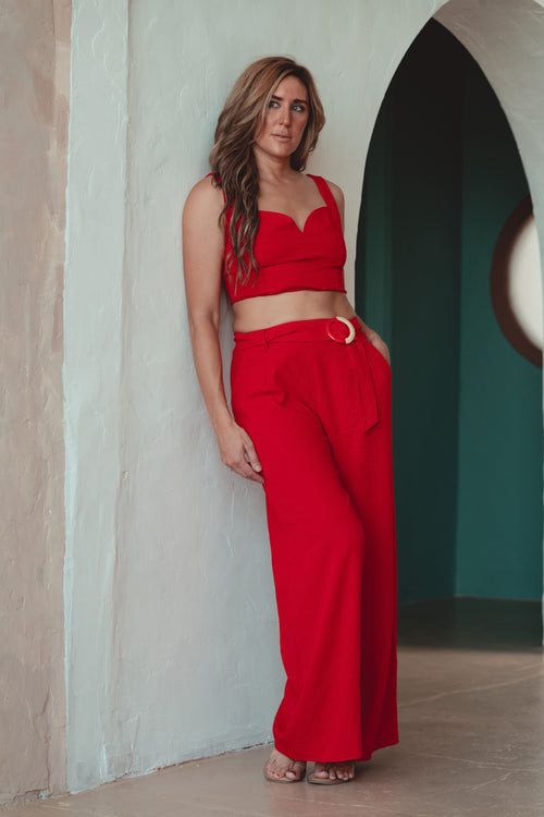 Red Pants Set - TOP ONLY